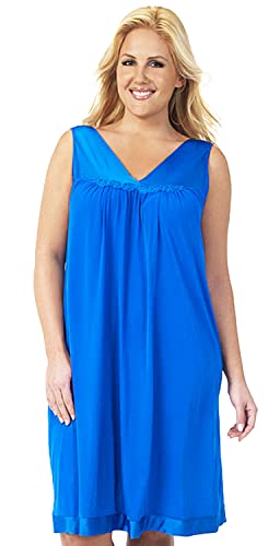 Exquisite Form Damen Women's Coloratura Sleepwear Short Gown 30107 Nachthemd, Rocky Blue, Small von EXQUISITE FORM