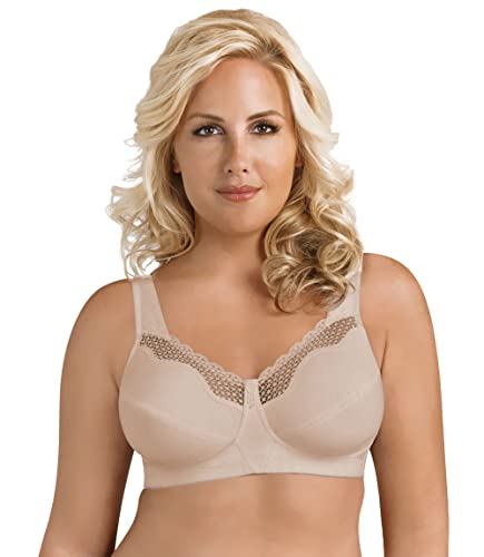 EXQUISITE FORM Fully Damen BH - Soft Cup Baumwoll-BH mit Spitze BH ohne Bügel Bügelloser BH Große Größen BH Haut Größe 100B von EXQUISITE FORM