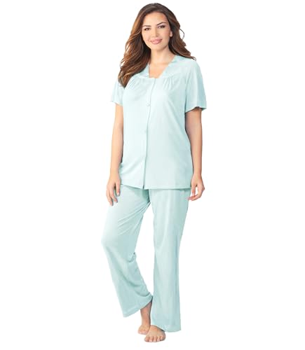 Exquisite Form Damen Coloratura 90807 Pyjama-Set mit kurzen Ärmeln, Übergröße Pyjamaset, Azure Nebel, XL Größen von EXQUISITE FORM