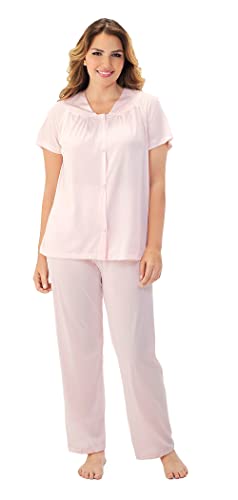 Exquisite Form Damen Coloratura 90807 Pyjama-Set mit kurzen Ärmeln, Übergröße Pyjamaset, Pink Champagner, XL Größen von EXQUISITE FORM