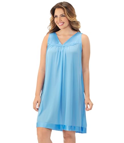 Exquisite Form Damen Coloratura Ärmelloses Kurzes Kleid Nachthemd, Reinheitsblau, Medium von EXQUISITE FORM