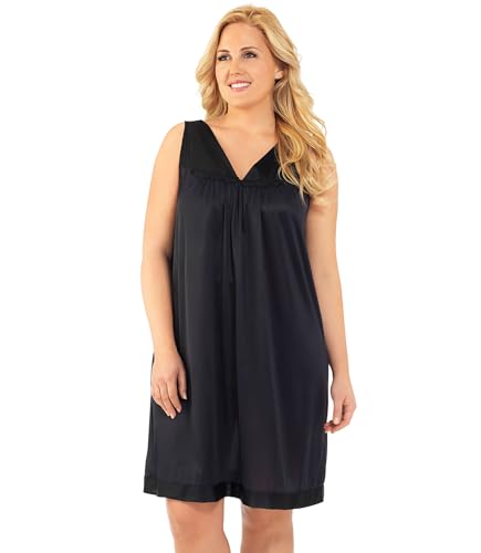 Exquisite Form Damen Coloratura Ärmelloses kurzes Kleid Nachthemd, schwarz-Midnight Black, Medium von EXQUISITE FORM