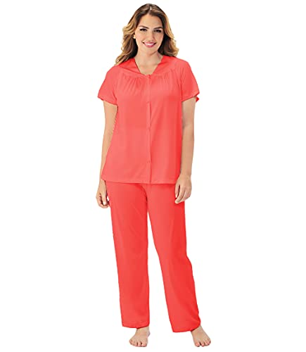 Exquisite Form Damen Women's Coloratura Short Sleeve Pajamas 90107 Pyjamaset, Passion, Large von EXQUISITE FORM