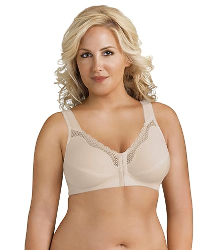 Exquisite Form Damen Women's Front Close Cotton Posture Bra 5100531 Vollschalen BH, Damast neutral, (Einheitsgröße) 95F von EXQUISITE FORM