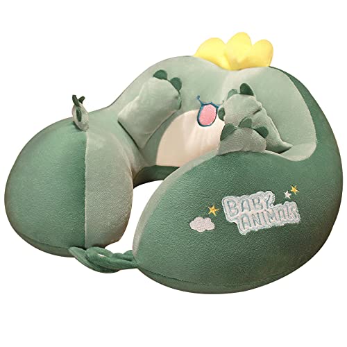 Cartoon Nackenkissen Kinder Reisekissen Memory Foam Süß Nackenkissen Kopfstütze Waschbar Nackenstützkissen Reise Schlafkissen für Auto Flugzeug (Drachen) von EXQULEG