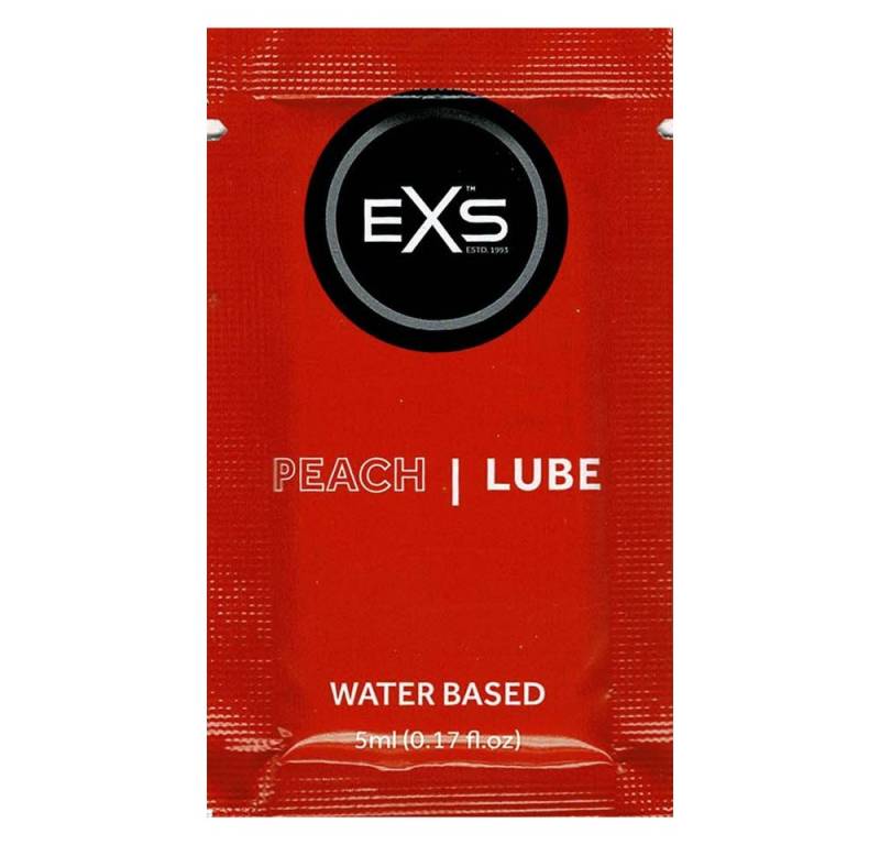 EXS Gleitgel Flavoured Peach Lube, hygienisches Sachet mit 5ml, 1-tlg., Gleitgel mit natürlichem Pfirsichgeschmack von EXS