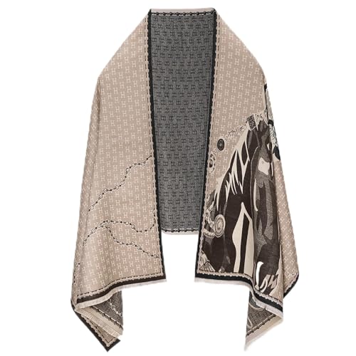 EXTREE Damenschal, Champagnerfarbenes Pferd, M von EXTREE