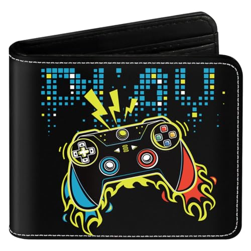 Teen Boys Cool Wallet Funny Leather Wallets Credit Id Card Cash Holder Black RFID Blocking Zipper Cute Kawaii Aesthetic Wallets With Coin Pocket ID Window For Teen Boy Male Youth Guys Men Teenager, von EXXBYELI
