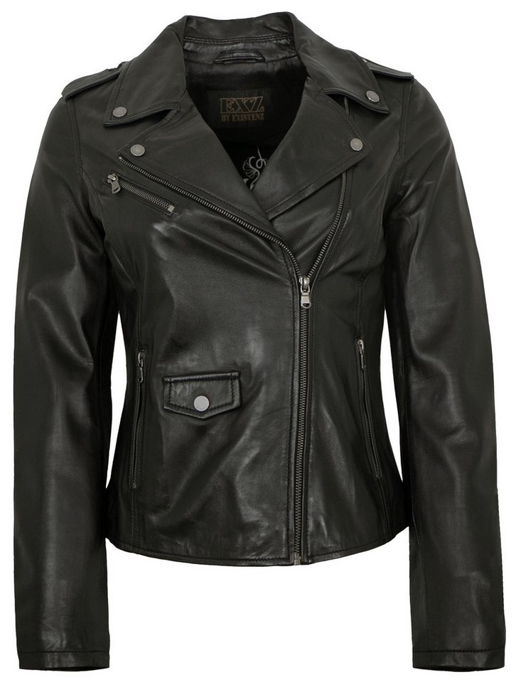 EXZ by Existenz Lederjacke 5576-5505 Existenz - Damen Lederjacke Bikerjacke Lammnappa schwarz von EXZ by Existenz