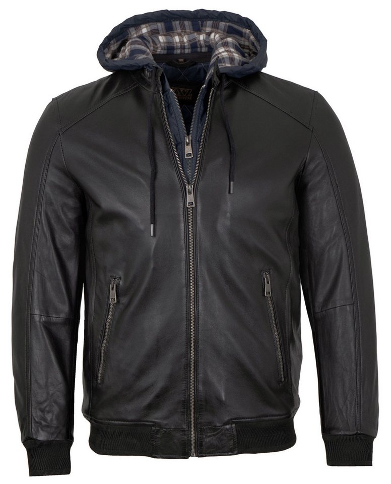 EXZ by Existenz Lederjacke Trebur Existenz - Herren Lederjacke Blouson Kapuze Lammnappa schwarz von EXZ by Existenz