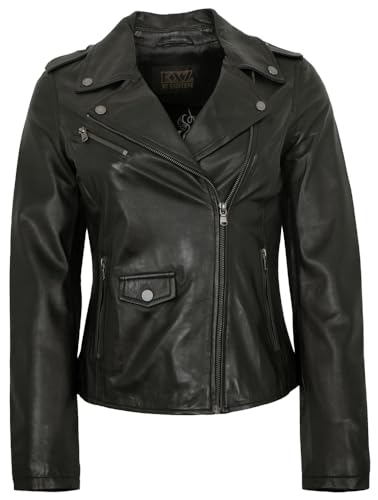 Existenz - Damen Echtleder Lederjacke Bikerjacke Lammnappa schwarz Größe 38 Existenz - Damen Echtleder Lederjacke Bikerjacke Lammnappa schwarz Größe 38 von EXZ by Existenz