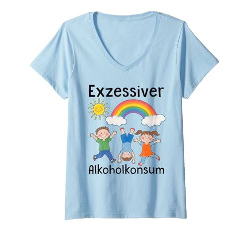 Damen EXZESSIVER Alkoholkonsum - Lustige Kinder Zeichnung NEU T-Shirt mit V-Ausschnitt Damen EXZESSIVER Alkoholkonsum - Lustige Kinder Zeichnung NEU T-Shirt mit V-Ausschnitt von EXZESSIVER ALKOHOLKONSUM Lustige Sauf Illustration