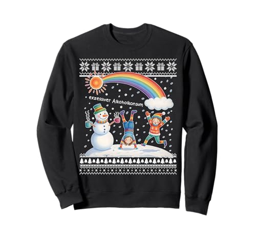 EXZESSIVER ALKOHOLKONSUM. Weihnachten XMAS Kinder Zeichnung Sweatshirt von EXZESSIVER ALKOHOLKONSUM - XMAS Kinder Schneemann