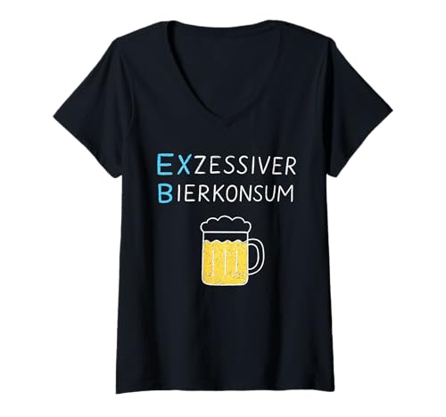 Damen EXZESSIVER BIERKONSUM X Bier Alkoholkonsum. Kinder Zeichnung T-Shirt mit V-Ausschnitt Damen EXZESSIVER BIERKONSUM X Bier Alkoholkonsum. Kinder Zeichnung T-Shirt mit V-Ausschnitt von EXZESSIVER BIERKONSUM - Lecker Bierchen Club Tee