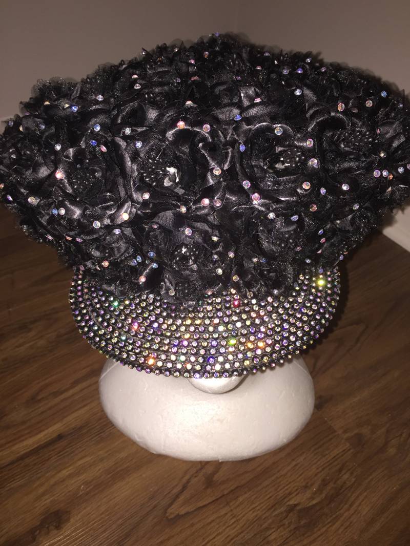 Schwarze Rose-Bling-Hut von EXpressionsHatsByMJ