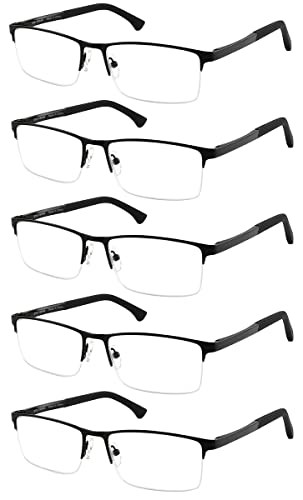 Amcedar 5 Stueck Metall Federn-Scharnier Damen Lesebrille +2.00 von EYECEDAR