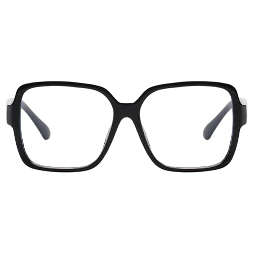 EYEGLSMST Stilvolle Übergroße Lesebrille für Männer und Frauen, Quadratische Blaues Licht blockierende Große Computer-Lesebrill, Gross Brille zur Verhinderung von Augenermüdung von EYEGLSMST