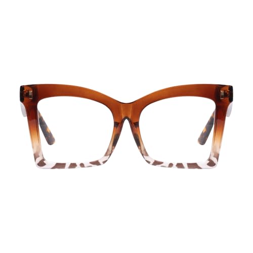EYEGLSMST Stylische Übergroße Lesebrille 1,5 für Damen, Großem Rahmen Anti-Augenüberanstrengung Computerleser, Gross Anti Blaulicht und Anti UV Lesebrill von EYEGLSMST