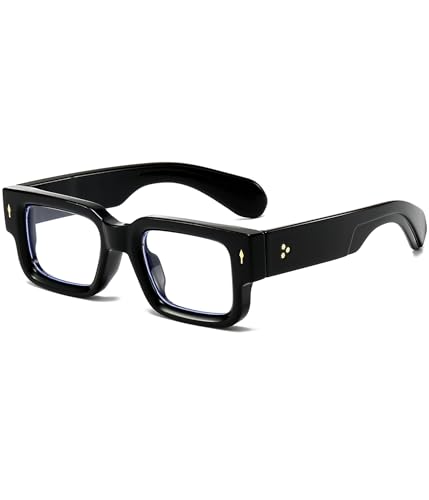 EYLRIM Quadratische Brille mit dickem Rahmen für Damen und Herren, Blaulichtblockierende Linse, Schwarz, Medium EYLRIM Quadratische Brille mit dickem Rahmen für Damen und Herren, Blaulichtblockierende Linse, Schwarz, Medium von EYLRIM