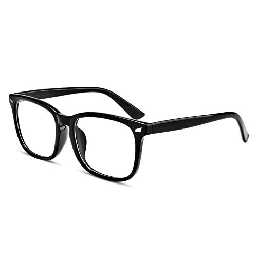 EYLRIM Stilvolle Brille ohne Sehstärke quadratischer Rahmen für Männer und Frauen, klare Gläser, A1 Bright Black, Medium EYLRIM Stilvolle Brille ohne Sehstärke quadratischer Rahmen für Männer und Frauen, klare Gläser, A1 Bright Black, Medium von EYLRIM