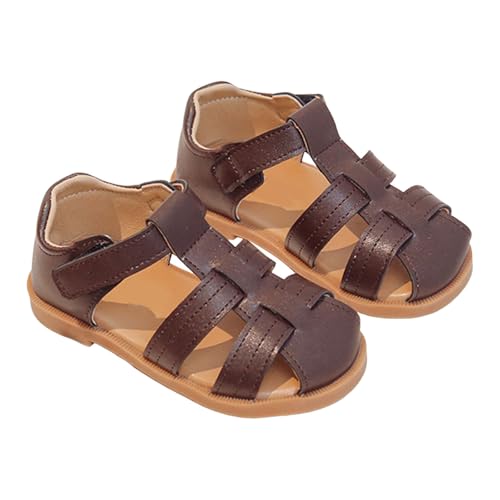 EYNMVR Braun Mädchen Sandalen Sommer Kinder Strandschuhe Elegant Prinzessin Schuhe Mit Blumen Bequeme Weichen Flache Sommerschuhe 2025 Mode Outdoor Trekking Kindersandalen 0-12 Jahre 20.5 von EYNMVR