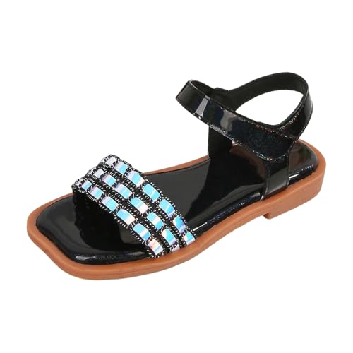 EYNMVR Schwarz Mädchen Prinzessin Schuhe Kinder Kristall Für Party Glitzer Pailletten Schulschuhe Prinzessinnenschuhe Brautschuhe Flach Kommunionsschuhe Stöckelschuhe Baby Abendschuhe 29 von EYNMVR