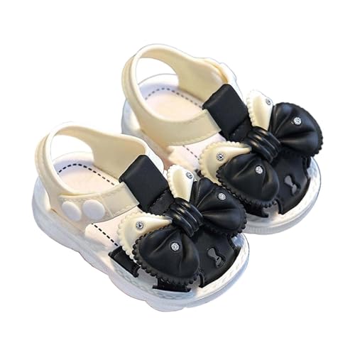 EYNMVR Schwarz Mädchen Sandalen Sommer Kinder Strandschuhe Elegant Prinzessin Schuhe Mit Blumen Bequeme Weichen Flache Sommerschuhe 2025 Mode Outdoor Trekking Kindersandalen 0-12 Jahre 20 von EYNMVR
