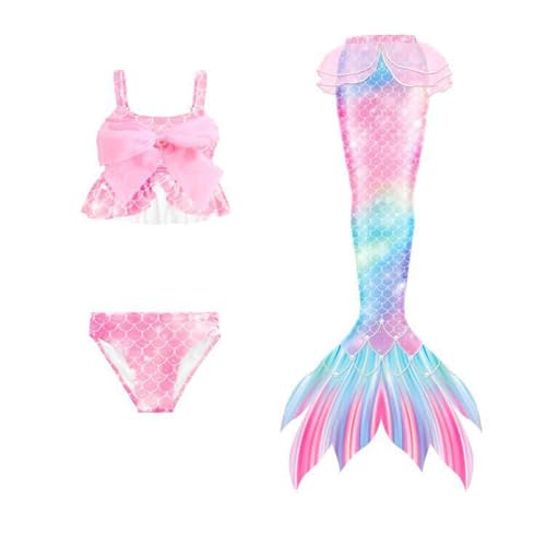 EYNMVR Tail Mädchen zum Monoflosse mit Bikini Sommer Cosplay Light Rosa 4-5 Jahre von EYNMVR