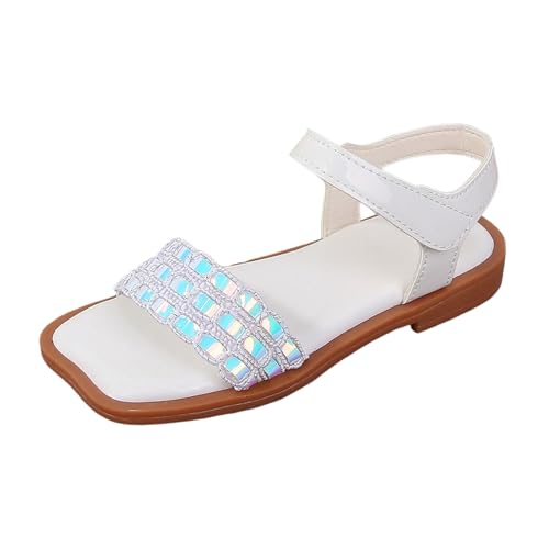 EYNMVR Weiß Mädchen Prinzessin Schuhe Kinder Kristall Für Party Glitzer Pailletten Schulschuhe Prinzessinnenschuhe Brautschuhe Flach Kommunionsschuhe Stöckelschuhe Baby Abendschuhe 32 von EYNMVR
