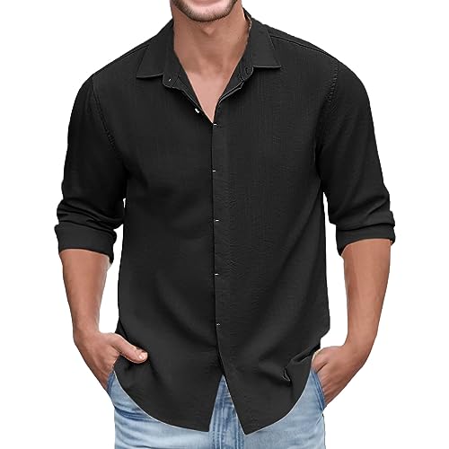 Hemd Herren Satin Hemd mit Passender Fliege Knopfleiste Anzug Hemd Slim Fit freizeithemden für herren langarm bügelfrei businesshemden für herren comfort fit langarmshirt herren schwarz 5xl poloshir von EYNMVR