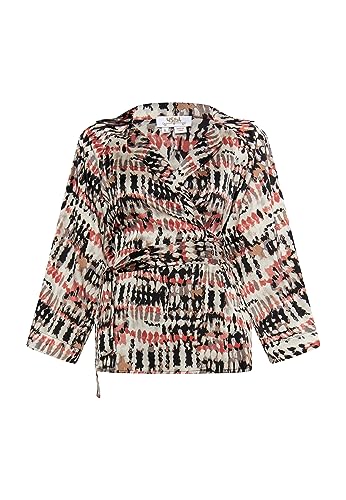 EYOTA Damen Wickelbluse 17229216-EY01, GRAU DUNKELROSA Mehrfarbig, XL von EYOTA