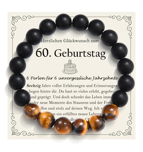 EYQV 60 Geburtstag Männer, Perlen Armband Geburtstagsgeschenk für Männer, Geschenke zum 60 Geburtstag Mann Opa Papa Onkel Ehemann Freund Sohn Enkel Neffe Bruder Kollegen Patensohn EYQV 60 Geburtstag Männer, Perlen Armband Geburtstagsgeschenk für Männer, Geschenke zum 60 Geburtstag Mann Opa Papa Onkel Ehemann Freund Sohn Enkel Neffe Bruder Kollegen Patensohn von EYQV