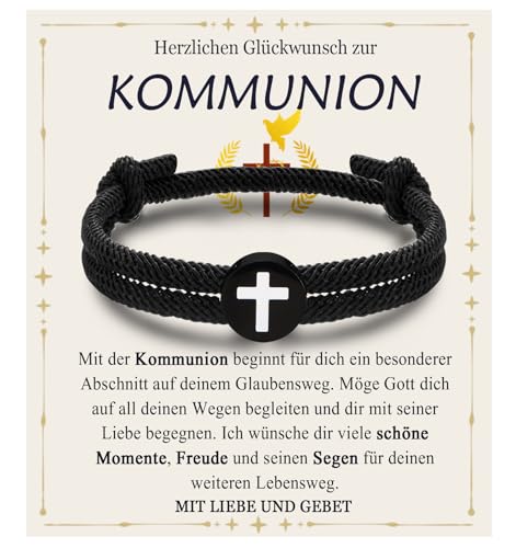 EYQV Kommunion Geschenk Junge, Kommunionsgeschenke für Jungen, Kreuz Armband Kommunion Junge, Geschenke zur Kommunion Erstkommunion für Sohn Bruder Patensohn Neffe Enkel von Mama Papa Taufpaten EYQV Kommunion Geschenk Junge, Kommunionsgeschenke für Jungen, Kreuz Armband Kommunion Junge, Geschenke zur Kommunion Erstkommunion für Sohn Bruder Patensohn Neffe Enkel von Mama Papa Taufpaten von EYQV