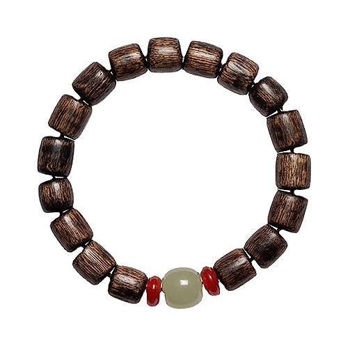 EYRMQWJPC Holzarmband, Handgemachtes Kalimantan-Agarholz-Gebetsperlen-Armband aus tibetischem Buddhismus, 10 mm von EYRMQWJPC