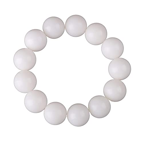 EYRMQWJPC Holzarmband, Weißes Jade-Bodhi-Armband, Meditations-Gebetsperlen, mehrere Größen(18mm) von EYRMQWJPC