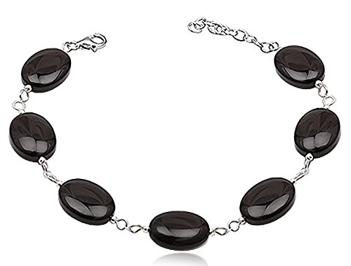EYS JEWELRY Armband Damen Oval 925 Sterling Silber Onyx schwarz Damen-Armband von EYS JEWELRY