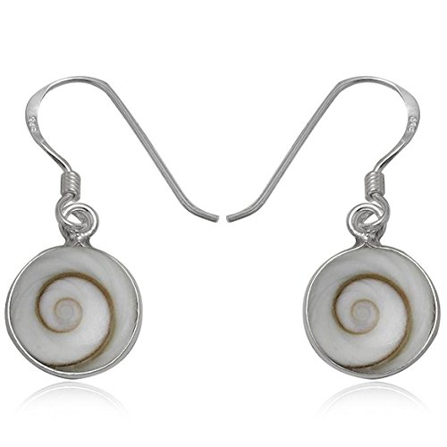 EYS JEWELRY Ohrhänger Damen rund 925 Sterling Silber Shiva Auge Muschel weiß Damen-Ohrringe von EYS JEWELRY