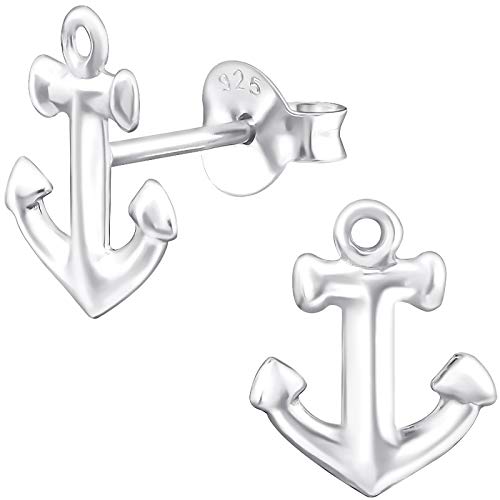 EYS JEWELRY Damen Ohrringe Anker 925 Sterling Silber 10 x 9 mm Ohrstecker Damenohrringe Damenohrstecker von EYS JEWELRY