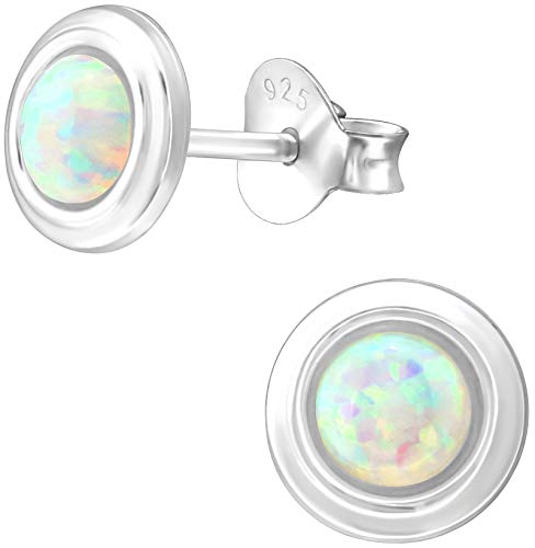 EYS JEWELRY Damen Ohrringe Silber 925 Opal Ohrstecker Damenohrringe Damenohrstecker Silberohrringe Silberohrstecker Schmuck von EYS JEWELRY