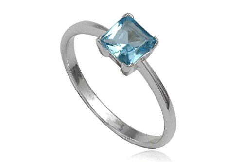 EYS JEWELRY Damen-Ring 925 Sterling Silber Zirkonia 52 (16.6) aquamarin-blau von EYS JEWELRY