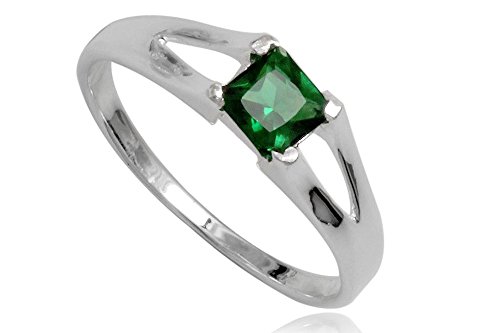 EYS JEWELRY Damen-Ring 925 Sterling Silber Zirkonia 54 (17.2) smaragd-grün von EYS JEWELRY