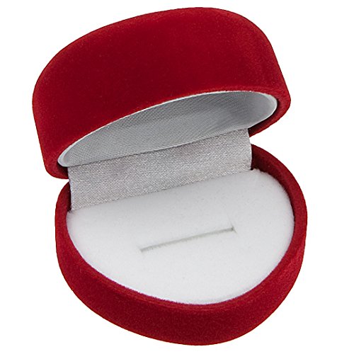 EYS JEWELRY Herz Schmuck-Etui für Ring 50 x 40 x 35 mm Samt rot Ring-Box Schachtel Schatulle Geschenk-Verpackung von EYS JEWELRY