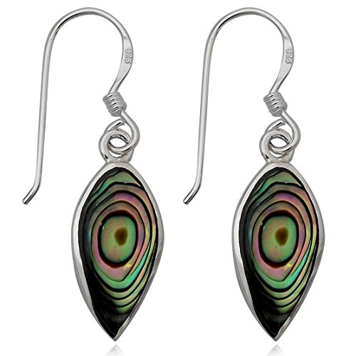 EYS JEWELRY Ohrhänger Damen 925 Sterling Silber Abalone Paua Muschel grün-blau Damen-Ohrringe von EYS JEWELRY