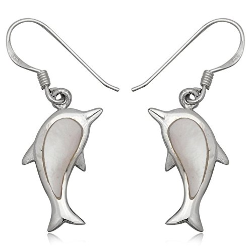 EYS JEWELRY Ohrhänger Damen Delfin 925 Sterling Silber Perlmutt Muschel weiß Damen-Ohrringe von EYS JEWELRY