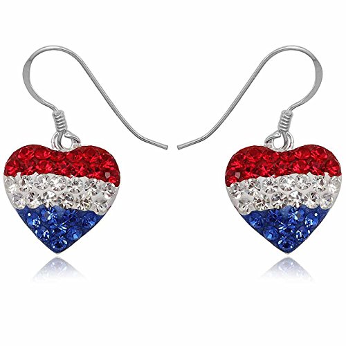 EYS JEWELRY Ohrhänger Damen Fahnen Flaggen Niederlande Netherlands 925 Sterling Silber Preciosa Elements Glitzer Kristalle bunt Damen-Ohrringe von EYS JEWELRY