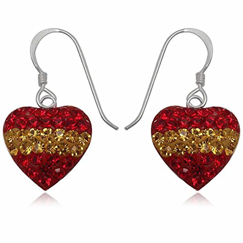 EYS JEWELRY Ohrhänger Damen Fahnen Flaggen Spanien Spain 925 Sterling Silber Preciosa Elements Glitzer Kristalle bunt Damen-Ohrringe von EYS JEWELRY