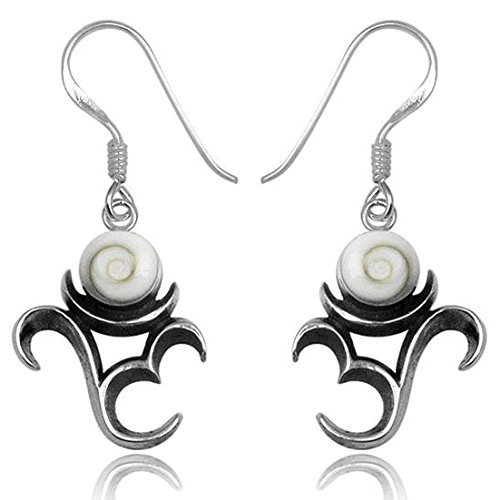 EYS JEWELRY Ohrhänger Damen OM Symbol 925 Sterling Silber Shiva Auge Muschel weiß Damen-Ohrringe von EYS JEWELRY