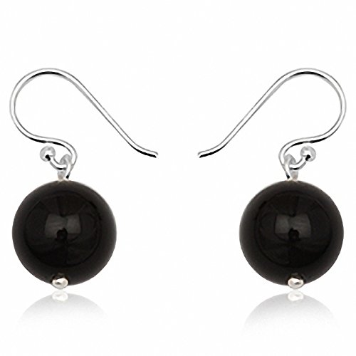 EYS JEWELRY Ohrhänger Damen Perlen 925 Sterling Silber Onyx schwarz Damen-Ohrringe von EYS JEWELRY