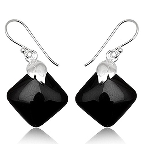 EYS JEWELRY Ohrhänger Damen eckig 925 Sterling Silber Onyx schwarz Damen-Ohrringe von EYS JEWELRY