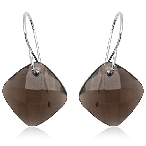EYS JEWELRY Ohrhänger Damen eckig 925 Sterling Silber Rauchquarz braun Damen-Ohrringe von EYS JEWELRY